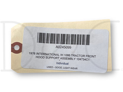 1976 International IH 1086 Tractor Front Hood Support Assembly 104734C1