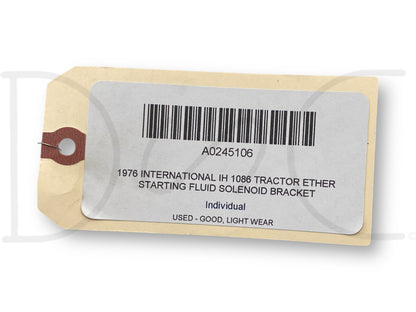 1976 International IH 1086 Tractor Ether Starting Fluid Solenoid Bracket