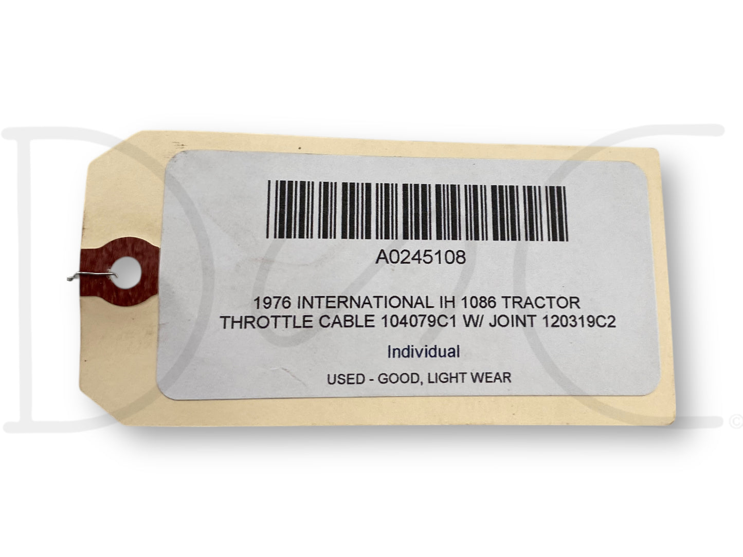 1976 International IH 1086 Tractor Throttle Cable 104079C1 W/ Joint 120319C2