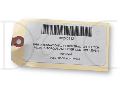 1976 International IH 1086 Tractor Clutch Pedal & Torque Amplifier Control Lever
