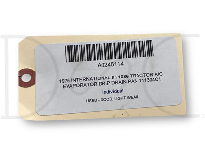 1976 International IH 1086 Tractor A/C Evaporator Drip Drain Pan 111304C1
