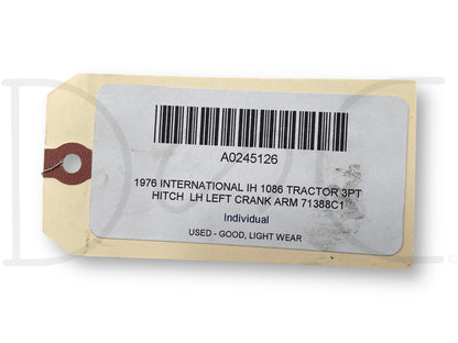 1976 International IH 1086 Tractor 3Pt Hitch  LH Left Crank Arm 71388C1