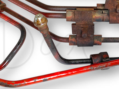 International IH 1086 Tractor Dt414 Diesel Fuel Injector Line Set OEM Lines