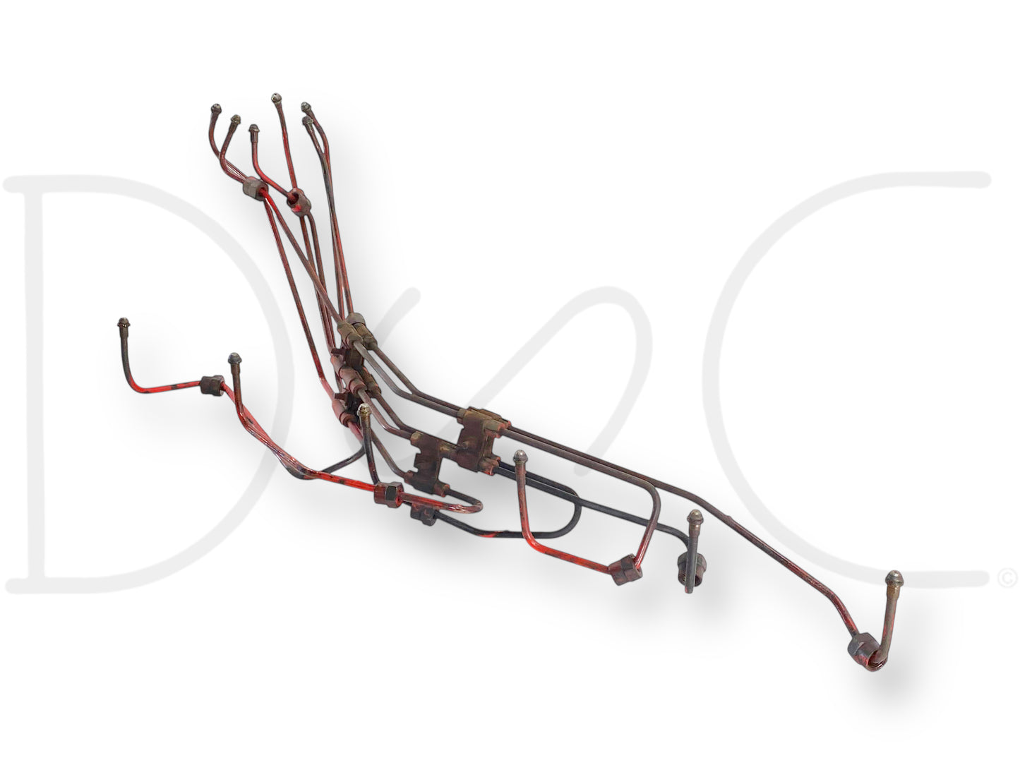 International IH 1086 Tractor Dt414 Diesel Fuel Injector Line Set OEM Lines