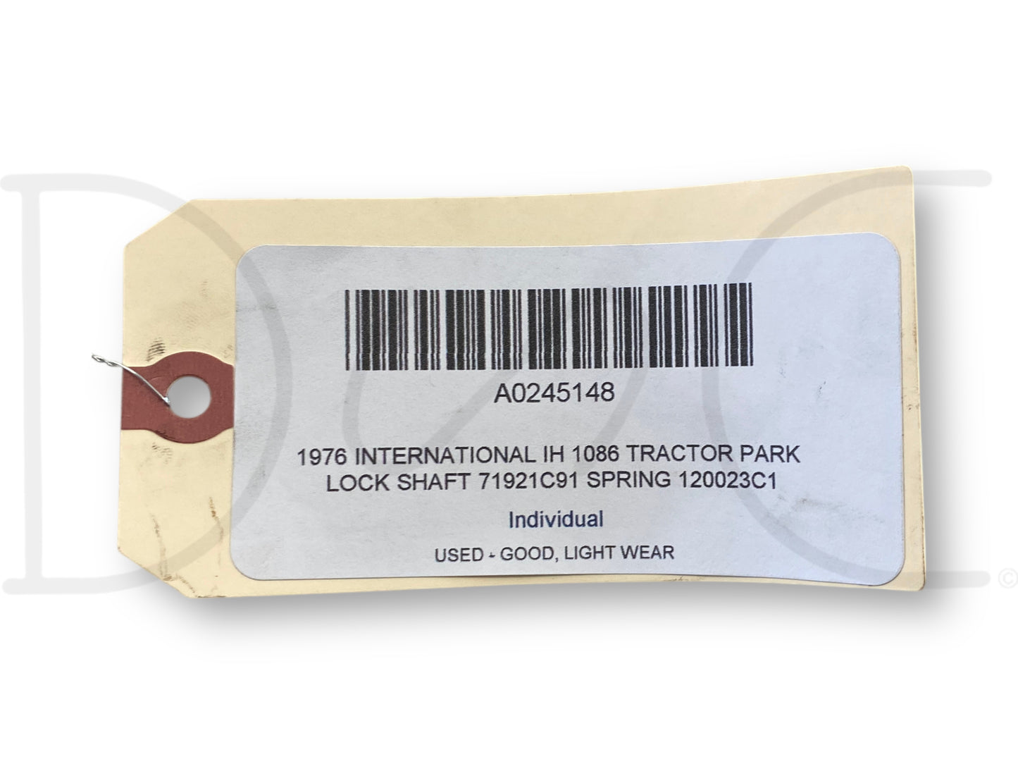 1976 International IH 1086 Tractor Park Lock Shaft 71921C91 Spring 120023C1