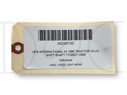 1976 International IH 1086 Tractor Hi-Lo Shift Shaft 71526C1 OEM