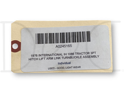 1976 International IH 1086 Tractor 3Pt Hitch Lift Arm Link Turnbuckle Assembly