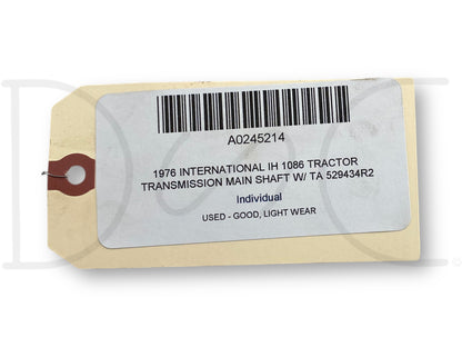 1976 International IH 1086 Tractor Transmission Main Shaft W/ Ta 529434R2