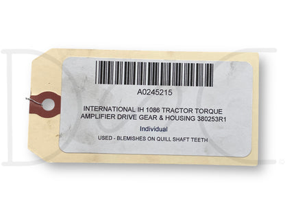 International IH 1086 Tractor Torque Amplifier Drive Gear & Housing 380253R1