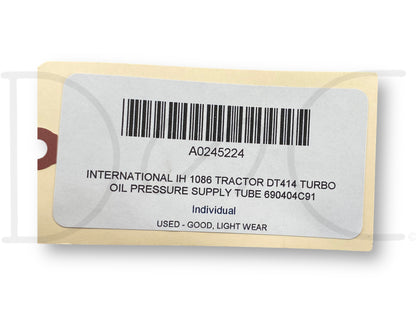 International IH 1086 Tractor Dt414 Turbo Oil Pressure Supply Tube 690404C91