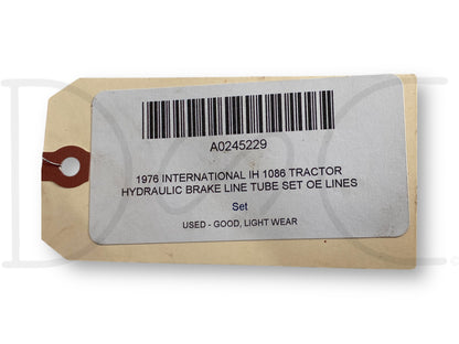1976 International IH 1086 Tractor Hydraulic Brake Line Tube Set OE Lines Tubes