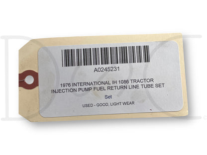 1976 International IH 1086 Tractor Injection Pump Fuel Return Line Tube Set