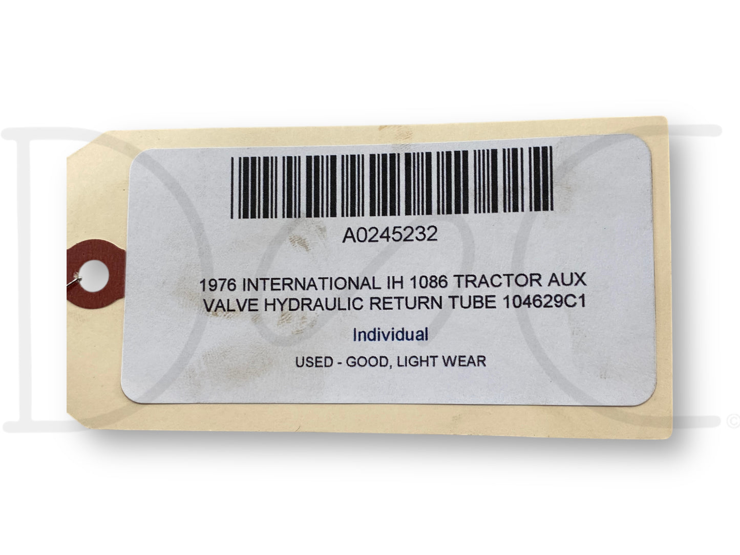 1976 International IH 1086 Tractor Aux Valve Hydraulic Return Tube 104629C1