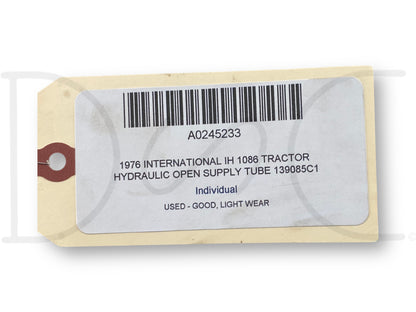 1976 International IH 1086 Tractor Hydraulic Open Supply Tube 139085C1