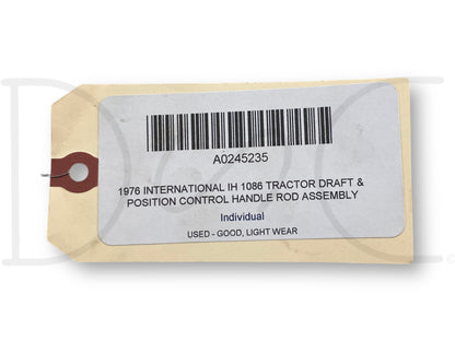 1976 International IH 1086 Tractor Draft & Position Control Handle Rod Assembly
