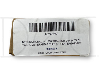 International IH 1086 Tractor Dt414 Tach Tachometer Gear Thrust Plate 676937C1