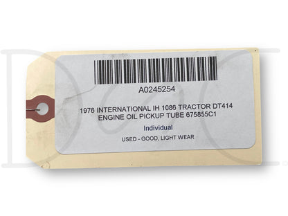 1976 International IH 1086 Tractor Dt414 Engine Oil Pickup Tube 675855C1
