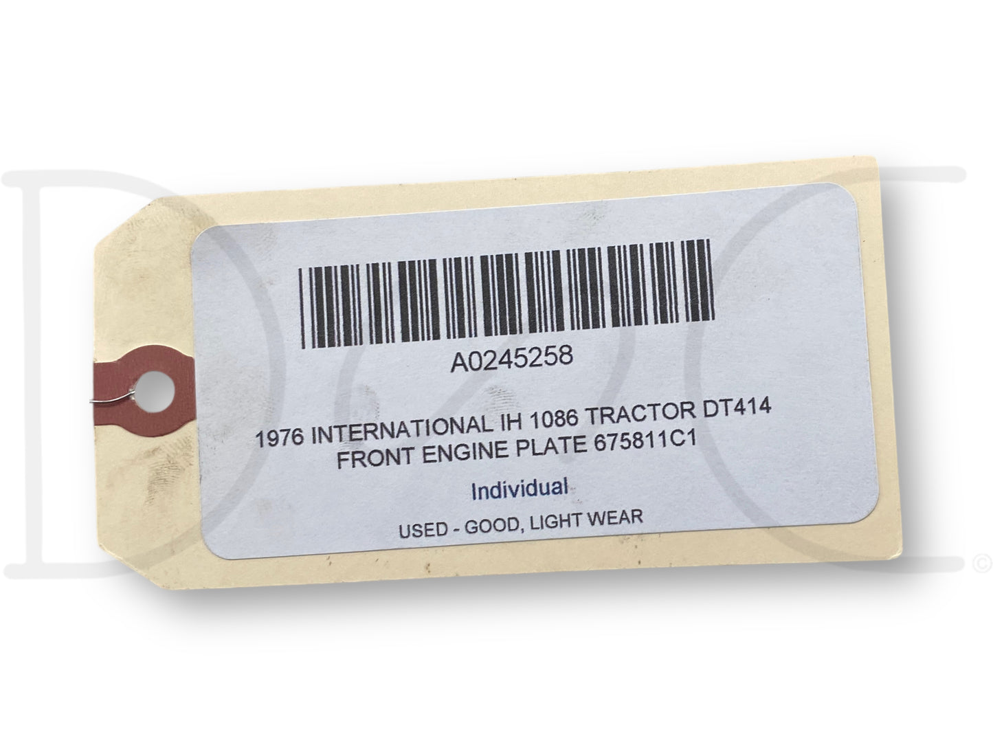 1976 International IH 1086 Tractor Dt414 Front Engine Plate 675811C1