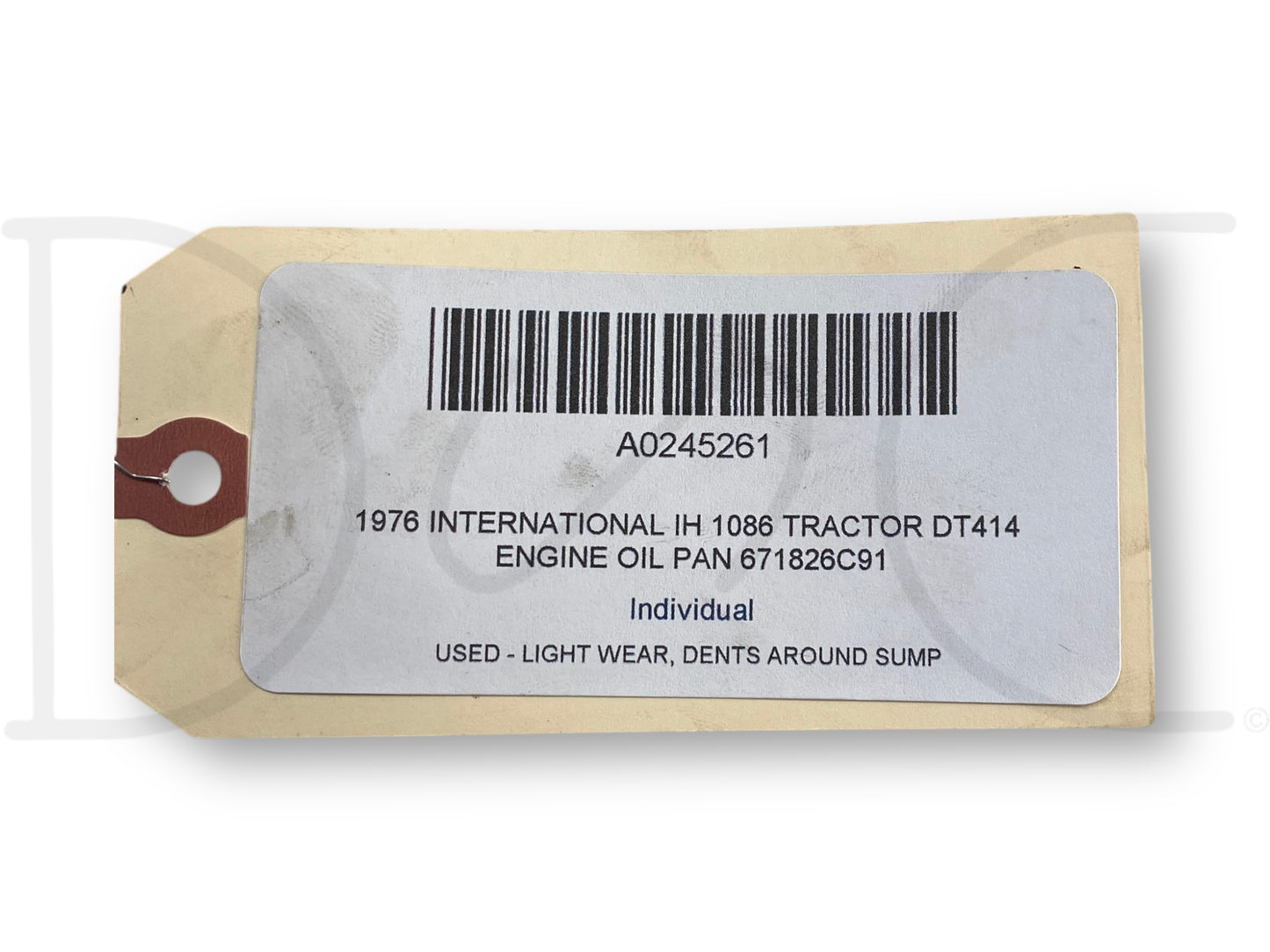 1976 International IH 1086 Tractor Dt414 Engine Oil Pan 671826C91