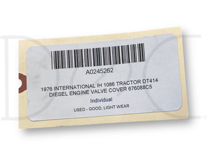 1976 International IH 1086 Tractor Dt414 Diesel Engine Valve Cover 676088C5