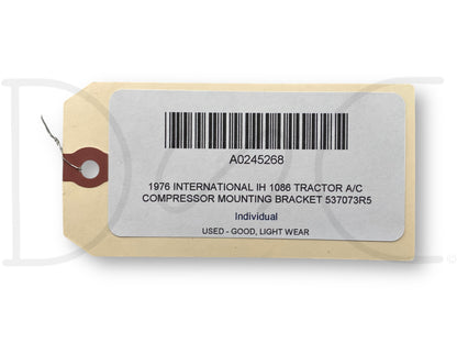 1976 International IH 1086 Tractor A/C Compressor Mounting Bracket 537073R5