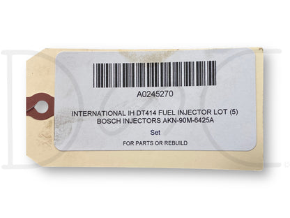 International IH Dt414 Fuel Injector Lot (5) Bosch Injectors Akn-90M-6425A