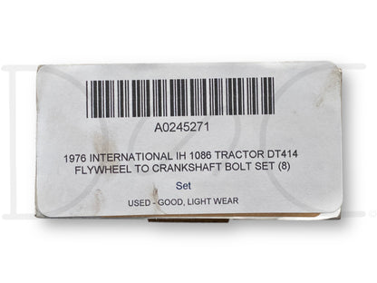 1976 International IH 1086 Tractor Dt414 Flywheel To Crankshaft Bolt Set (8)
