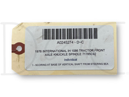 1976 International IH 1086 Tractor Front Axle Knuckle Spindle 71785C92