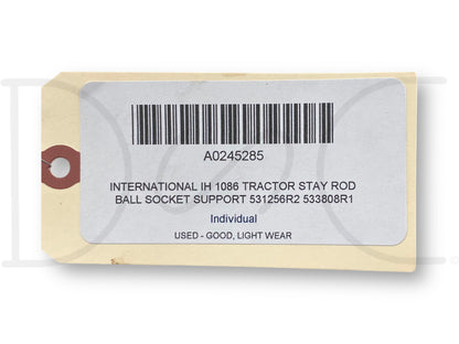 International IH 1086 Tractor Stay Rod Ball Socket Support 531256R2 533808R1