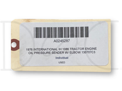 1976 International IH 1086 Tractor Engine Oil Pressure Sender W/ Elbow 130707C3