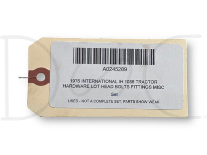 1976 International IH 1086 Tractor Hardware Lot Head Bolts Fittings Misc Parts