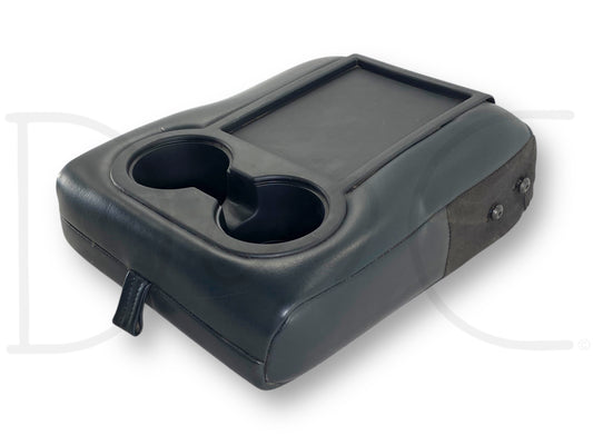03-10 Ford F250 F350 Rear Back Seat Armrest Arm Rest Cup Holder Black Leather