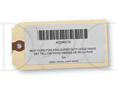99-07 Ford F250 F350 Super Duty Hood Hinge Set Yellow Hood Hinges OE RH LH Pair