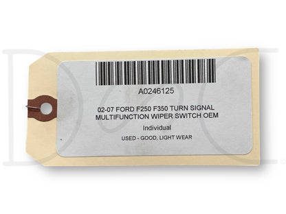 02-07 Ford F250 F350 Turn Signal Multifunction Wiper Switch OEM