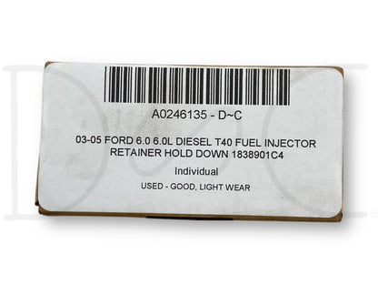 03-05 Ford 6.0 6.0L Diesel T40 Fuel Injector Retainer Hold Down 1838901C4