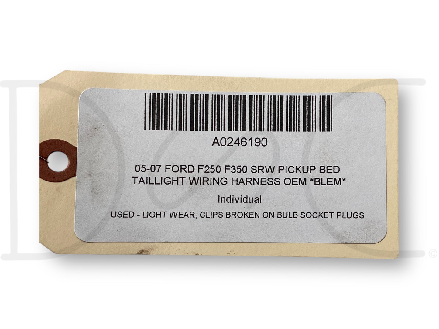 05-07 Ford F250 F350 SRW Pickup Bed Taillight Wiring Harness OEM *Blem*