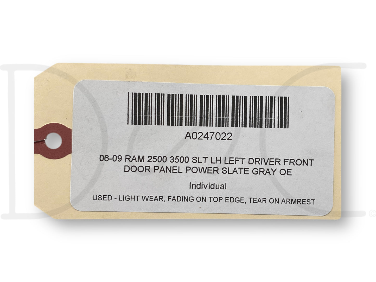 06-09 Ram 2500 3500 Slt LH Left Driver Front Door Panel Power Slate Gray OE