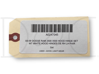03-09 Dodge Ram 2500 3500 Hood Hinge Set W7 White Hood Hinges OE RH LH Pair