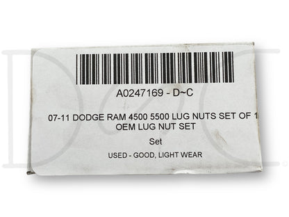 07-11 Dodge Ram 4500 5500 Lug Nuts Set Of 10 OEM Lug Nut Set