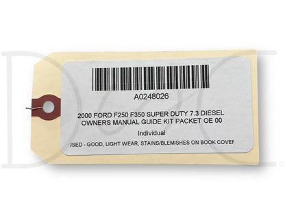2000 Ford F250 F350 Super Duty 7.3 Diesel Owners Manual Guide Kit Packet OE 00