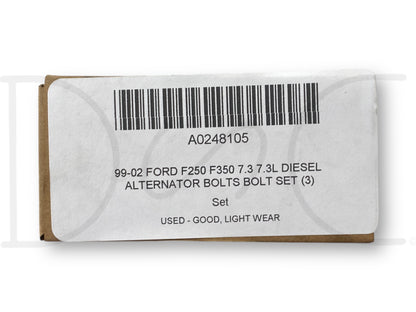 99-02 Ford F250 F350 7.3 7.3L Diesel Alternator Bolts Bolt Set (3)