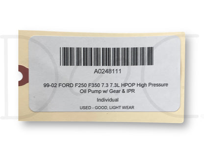 99-02 Ford F250 F350 7.3 7.3L HPOP High Pressure Oil Pump W/ Gear & IPR