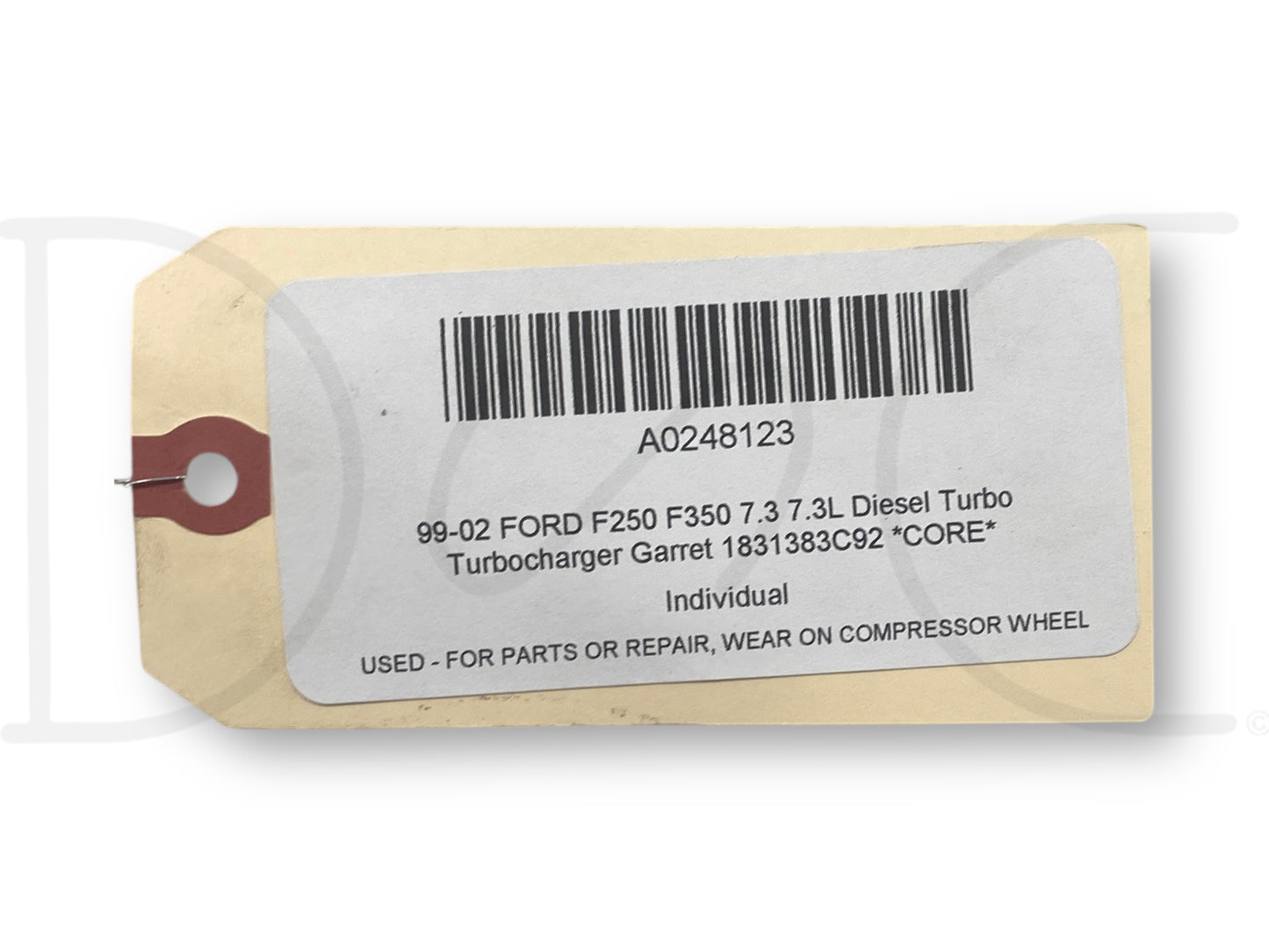 99-02 Ford F250 F350 7.3 7.3L Diesel Turbo Turbocharger Garret 1831383C92 *Core*