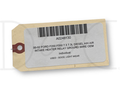 00-02 Ford F250 F350 7.3 7.3L Diesel AIH Air Intake Heater Relay Ground Wire OEM