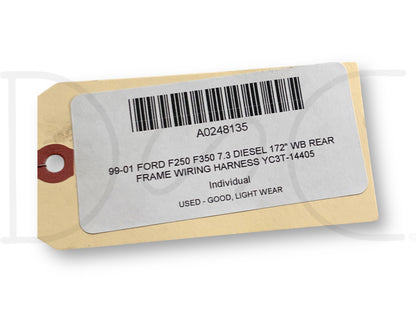 99-01 Ford F250 F350 7.3 Diesel 172" WB Rear Frame Wiring Harness YC3T-14405