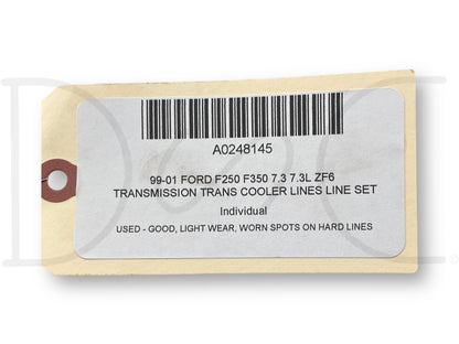 99-01 Ford F250 F350 7.3 7.3L ZF6 Transmission Trans Cooler Lines Line Set