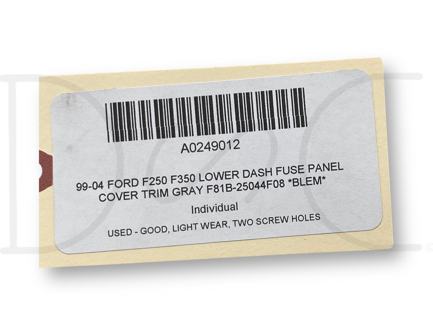 99-04 Ford F250 F350 Lower Dash Fuse Panel Cover Trim Gray F81B-25044F08 *Blem*