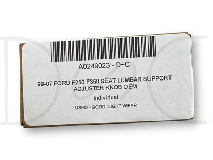 99-07 Ford F250 F350 Seat Lumbar Support Adjuster Knob OEM