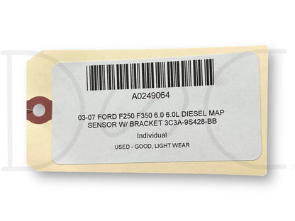 03-07 Ford F250 F350 6.0 6.0L Diesel Map Sensor W/ Bracket 3C3A-9S428-Bb