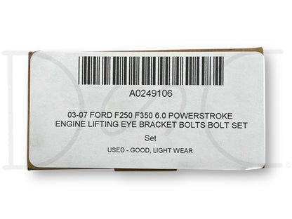 03-07 Ford F250 F350 6.0 Powerstroke Engine Lifting Eye Bracket Bolts Bolt Set